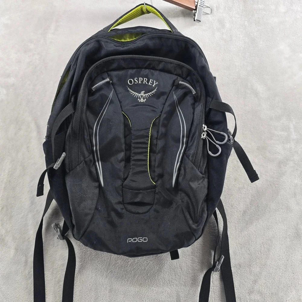 Osprey Unisex OS Pogo Backpack Black Green Hiking Travel Daypack